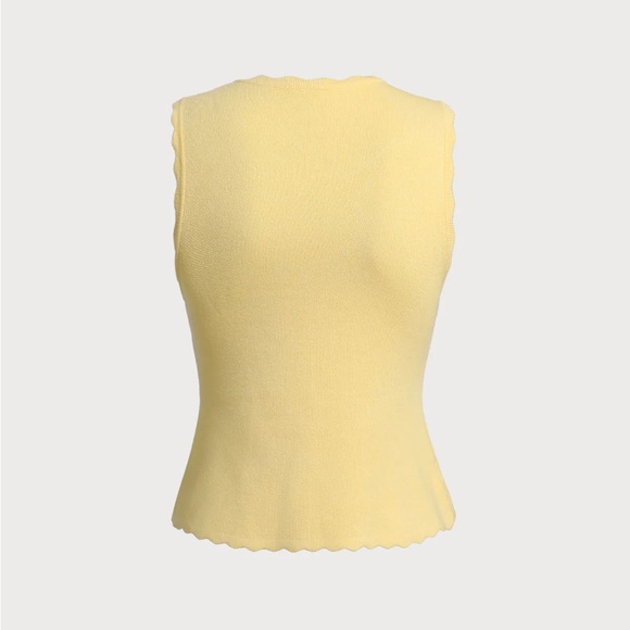 Rihoas Yellow Tie-Front Knit Tank Top - Picture 7 of 9